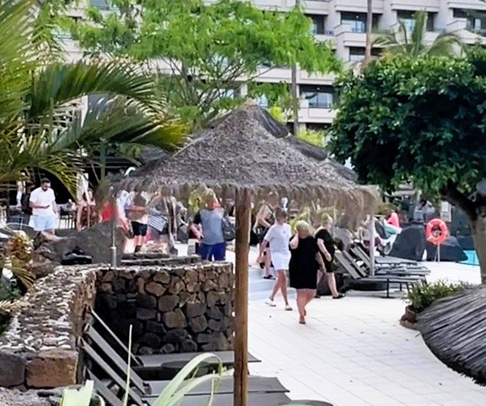 Brits were seen sprinting for sunbeds after queuing an hour at a Lanzarote resort, turning a peaceful holiday morning into a hilarious dash for prime poolside spots.