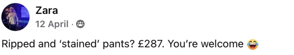 Social media comment on the post of Designer Willy Chavarria is selling ripped and stained-looking men’s underwear for £289 - hand-painted in California but fully washable and made from premium cotton.