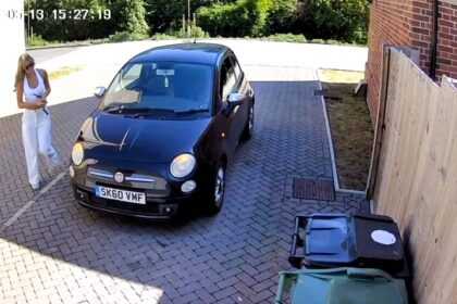Layla Russel’s car rolled into a 6ft ditch after she forgot the handbrake - sparking panic and viral fame when she and a friend thought it had been stolen.