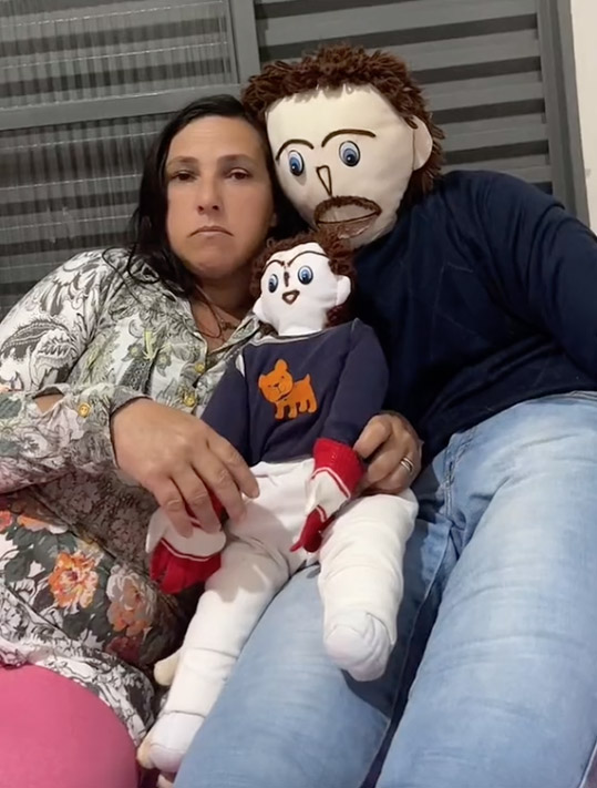 A woman who married a rag doll says their rag doll son has been kidnapped, with a ransom demand of £136k, leaving the family heartbroken and desperate for help.
