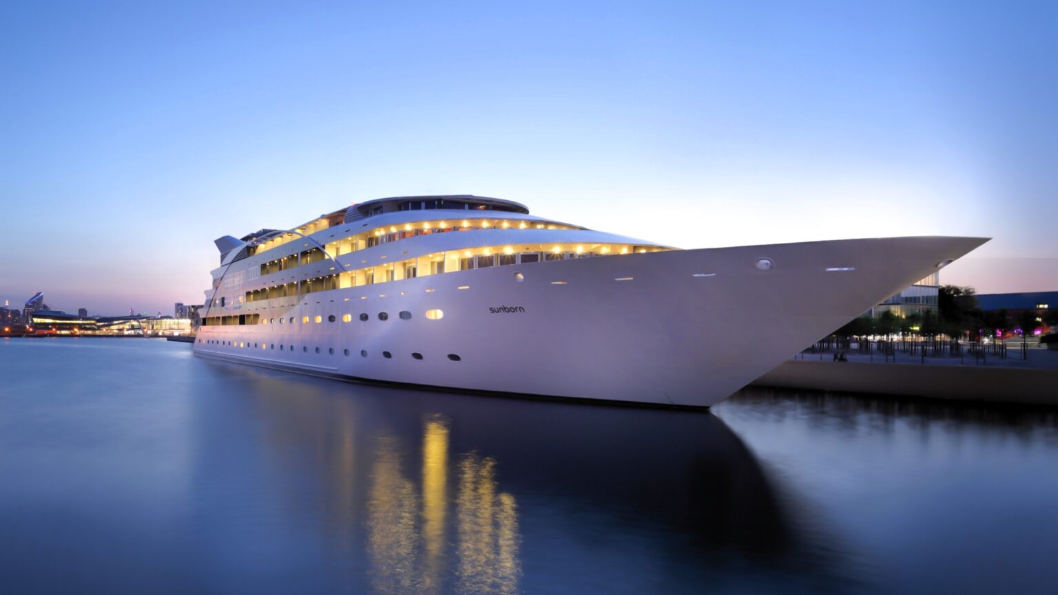 Stay aboard a superyacht hotel in London for just £122 a night - Sunborn offers luxury rooms, gourmet dining, and views of the O2 and City Airport from the dock.