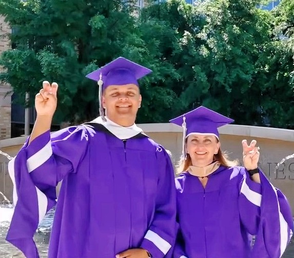 Brandi and Kyle Fields earned their master's degrees together at Texas Christian University, marking a heartwarming Mother's Day weekend milestone for the proud mother and son duo.