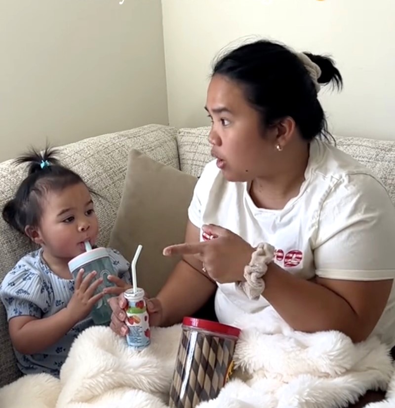 Mum Jess Sharp's adorable hack for me time went viral as her toddler Amelia sweetly asked dad for an ice cream date, delighting millions with their heartwarming moment.
