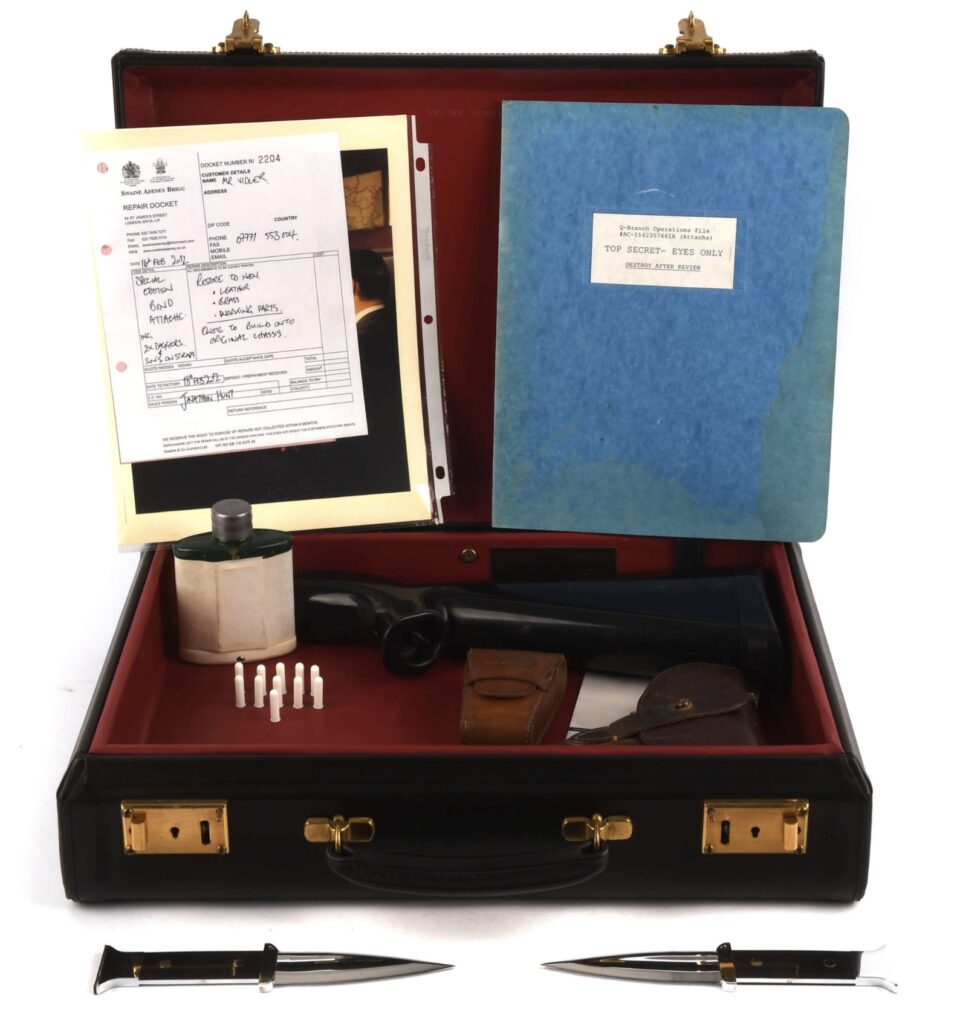 A rare James Bond attaché case with spy gadgets from From Russia With Love is up for auction on May 29, expected to fetch up to £25,000 at Ewbank’s in Surrey.