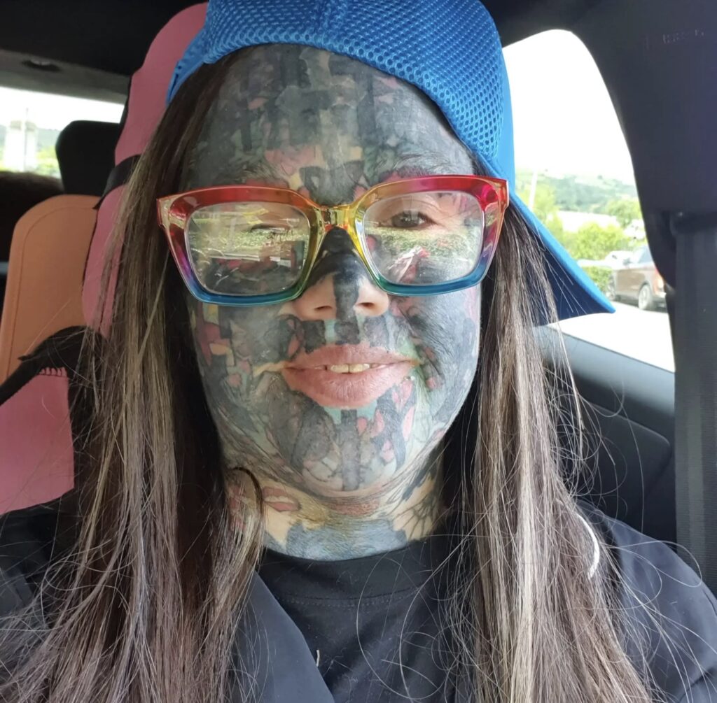 Britain's most tattooed mum Melissa Sloan regrets her 800+ inkings and wants them removed but can't afford it - saying makeup hides her tattoos and her true self.