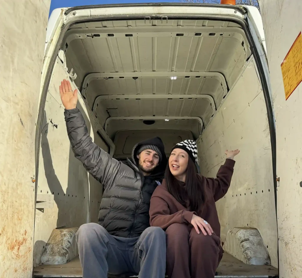 Lauren and Louis spent £16,000 converting a Ford Transit into a retro home-on-wheels. With no prior experience, they now live full-time on the road, embracing van life.
