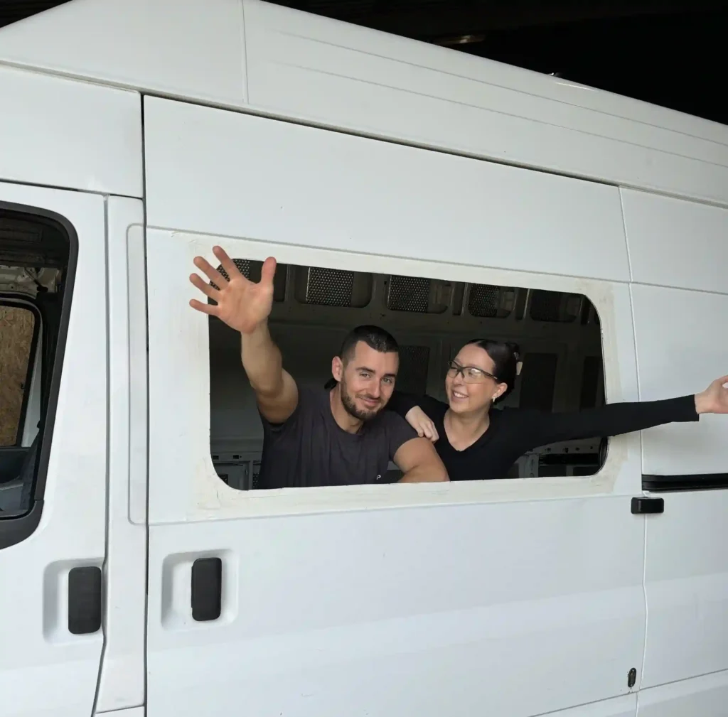 Lauren and Louis spent £16,000 converting a Ford Transit into a retro home-on-wheels. With no prior experience, they now live full-time on the road, embracing van life.