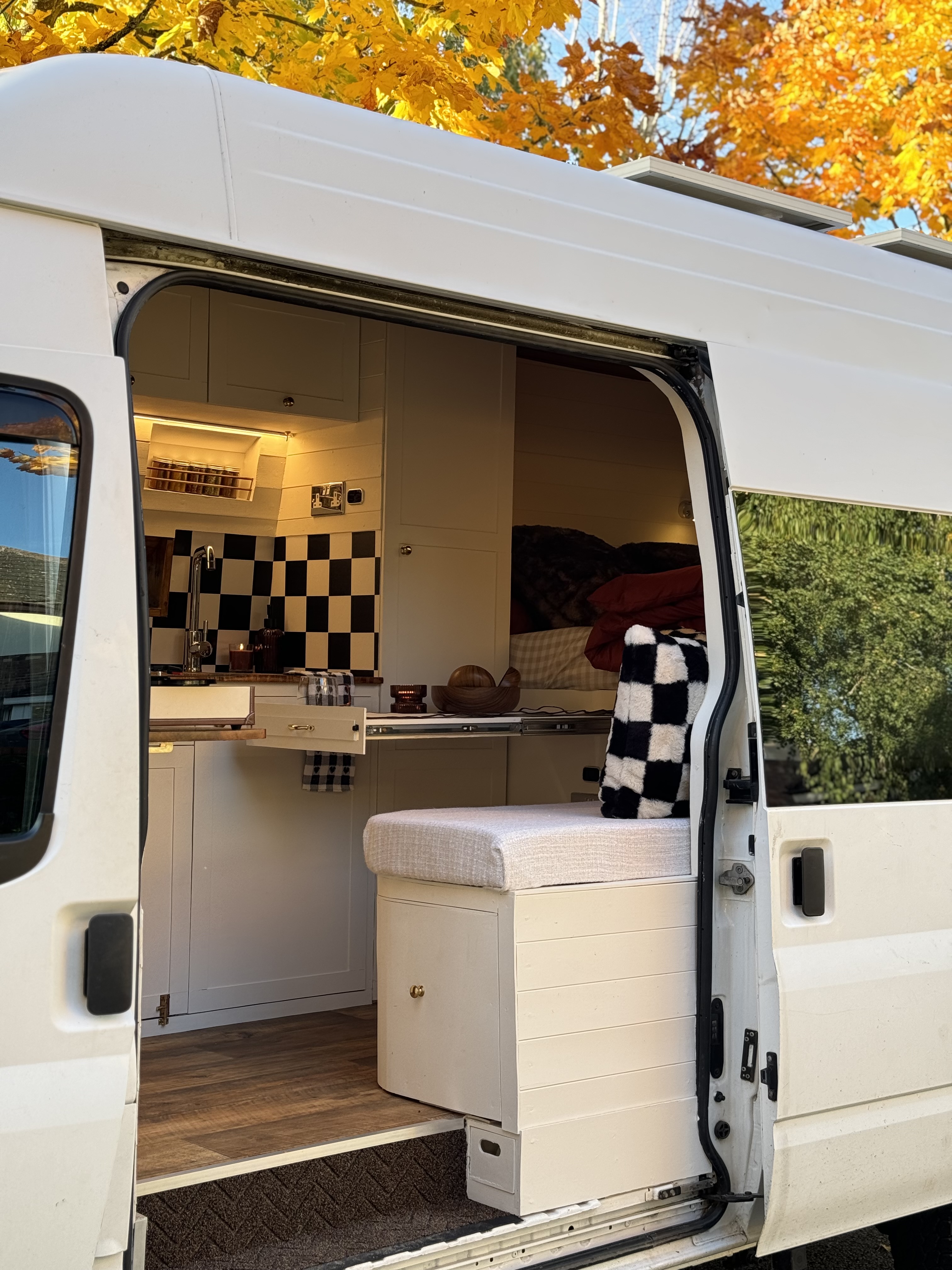Lauren and Louis spent £16,000 converting a Ford Transit into a retro home-on-wheels. With no prior experience, they now live full-time on the road, embracing van life.