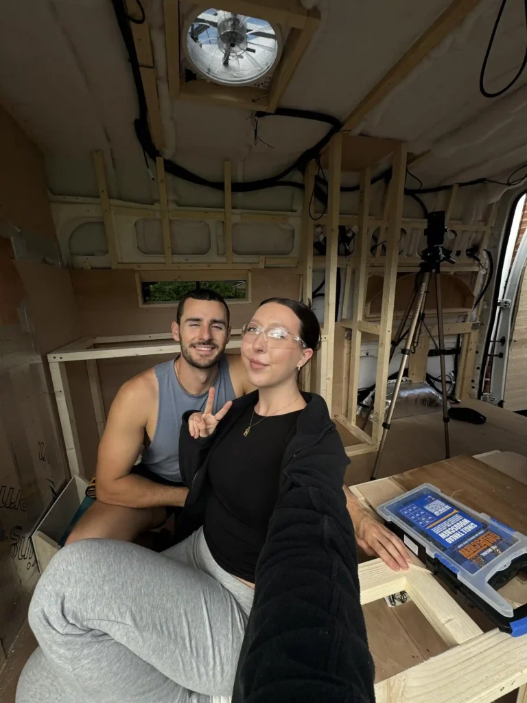 Lauren and Louis spent £16,000 converting a Ford Transit into a retro home-on-wheels. With no prior experience, they now live full-time on the road, embracing van life.
