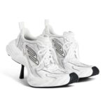 Balenciaga's £820 high-heeled trainers spark backlash for blending stilettos with sneakers in its Fall 2025 line - mocked online for style over practicality.