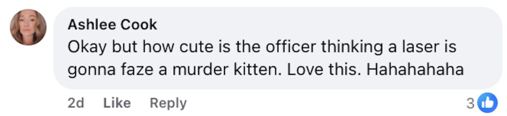 Social media comment on the post of A bobcat broke into a Colorado home and ignored officers’ attempts to lure it out with a laser pointer. The unimpressed wildcat left on its own, unfazed by the tactic.