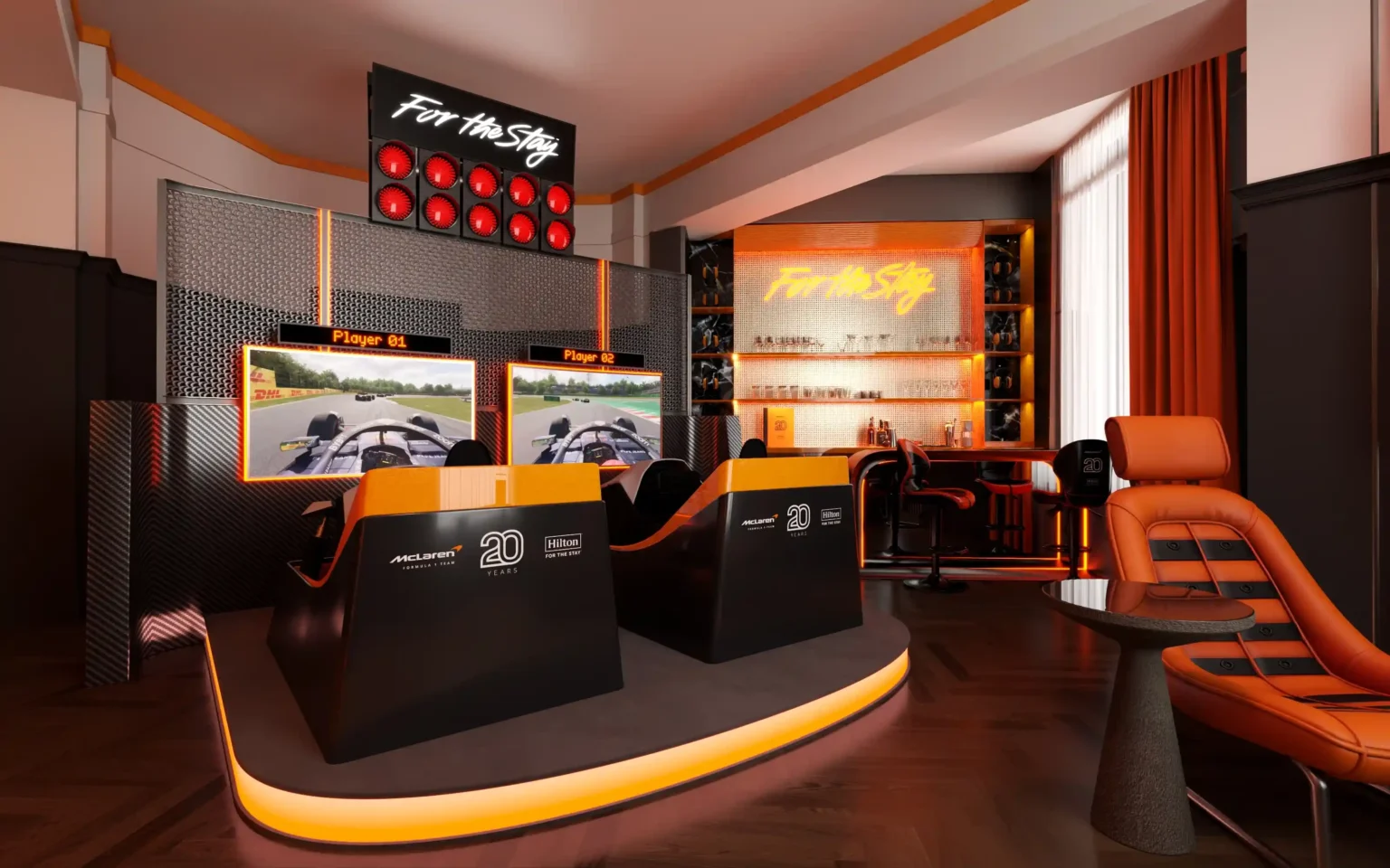 McLaren F1 fans can book a racing-themed Hilton suite in London with simulators, memorabilia, and exclusive perks from £1,800 per night between 8-20 July.