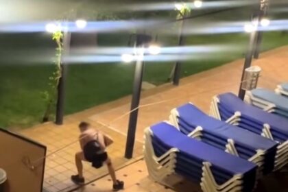 A group of British holidaymakers hilariously foiled a 2am sunbed-saving attempt in Spain by snatching towels left to reserve loungers seven hours before the pool opened.