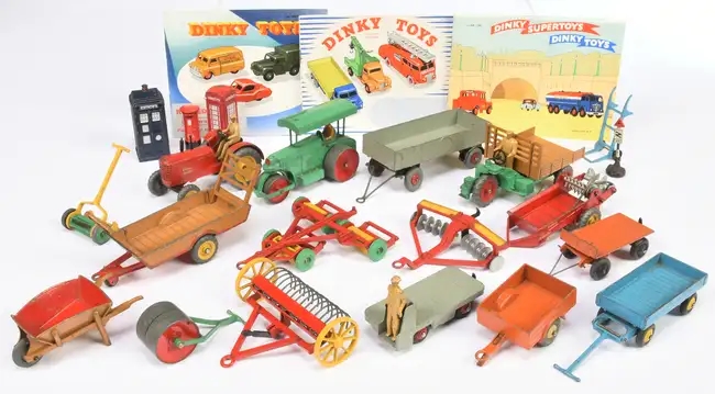 Over 600 rare Dinky Toys sold for £87,520 at auction, including a record-breaking Thunderbird 2 and Weetabix van, highlighting global demand for vintage collectibles.