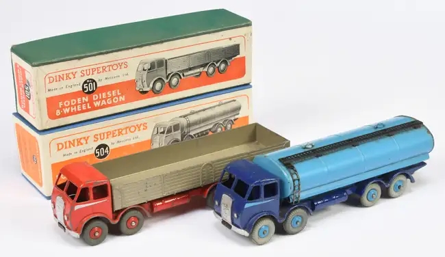 Over 600 rare Dinky Toys sold for £87,520 at auction, including a record-breaking Thunderbird 2 and Weetabix van, highlighting global demand for vintage collectibles.