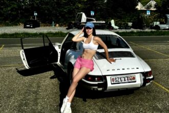 Model and car enthusiast Lívia Gueissaz receives a rare Porsche 911 Carrera from her banker husband, adding to her £2.2m supercar collection stored in a private bunker.