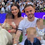 James Maddison and Kennedy Alexa are expecting their second set of twins, giving them five kids under five - the Spurs star joked it’s his own five-a-side team.