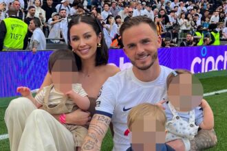 James Maddison and Kennedy Alexa are expecting their second set of twins, giving them five kids under five - the Spurs star joked it’s his own five-a-side team.