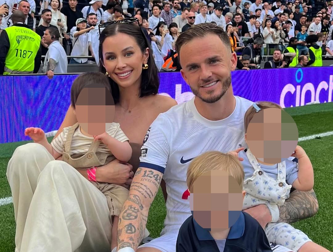 James Maddison and Kennedy Alexa are expecting their second set of twins, giving them five kids under five - the Spurs star joked it’s his own five-a-side team.