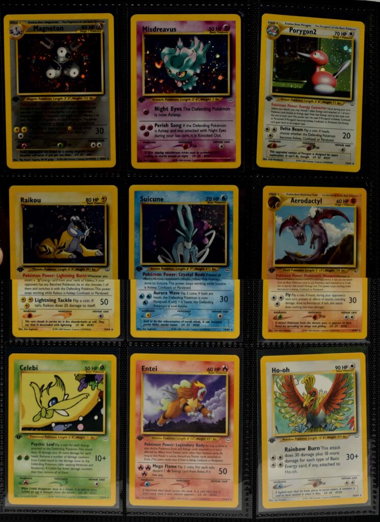 Rare Pokemon card sets sparked a global bidding war with 17 lots selling for over £17k including a Shining Charizard and first edition Neo Revelation and Base sets.