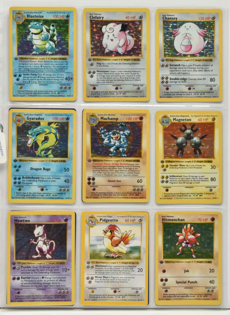 Rare Pokemon card sets sparked a global bidding war with 17 lots selling for over £17k including a Shining Charizard and first edition Neo Revelation and Base sets.