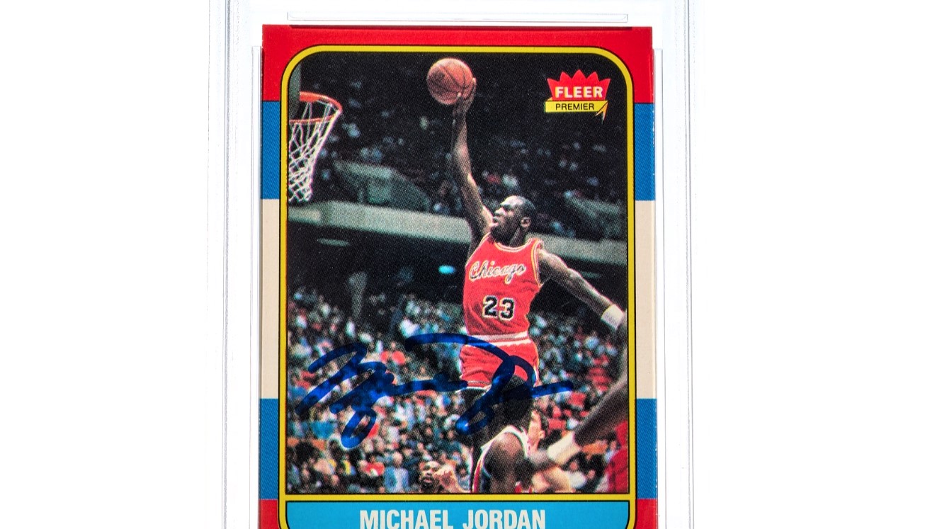 A rare signed Michael Jordan rookie card is expected to fetch £2.2 million at auction on Pharrell’s Joopiter platform, possibly breaking the record for sports memorabilia.