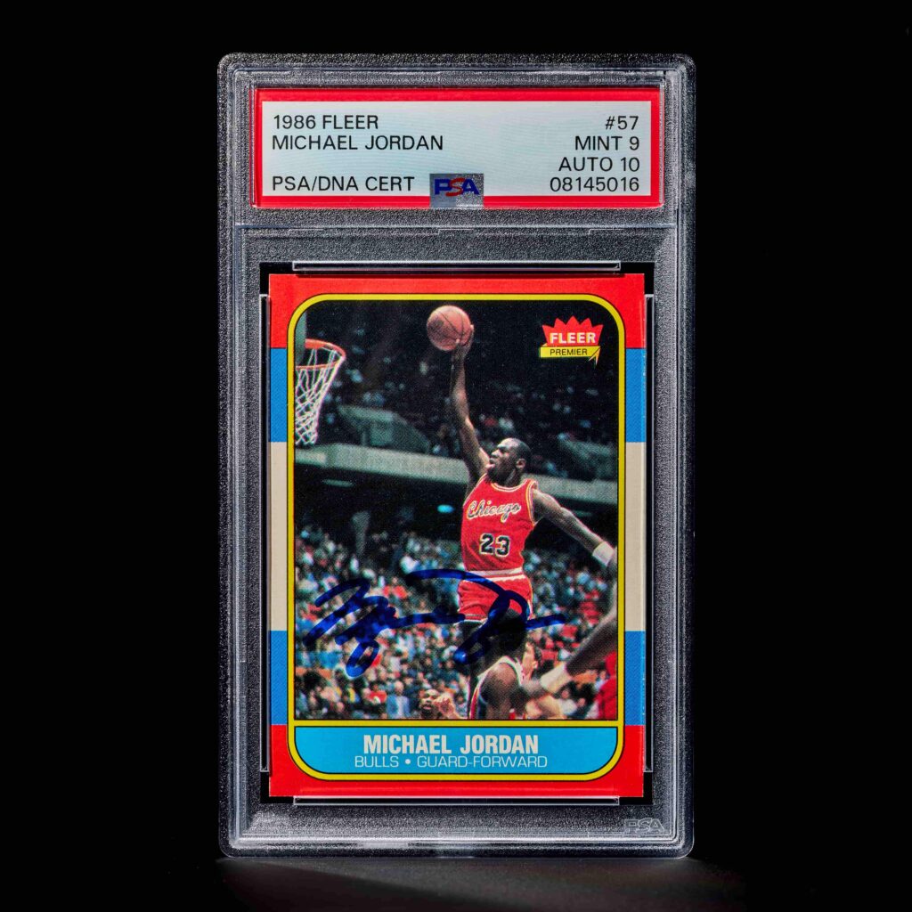 A rare signed Michael Jordan rookie card is expected to fetch £2.2 million at auction on Pharrell’s Joopiter platform, possibly breaking the record for sports memorabilia.