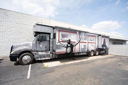 Shaquille O’Neal’s custom RV with a DJ station, arcade game and fireplace is up for grabs after bids hit £63,000 but failed to meet the reserve price.