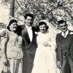 A 1953 wedding photo found in a donated book has been returned to the couple’s granddaughter, Sarah Ruggirello, after a library’s viral post helped track down the family.