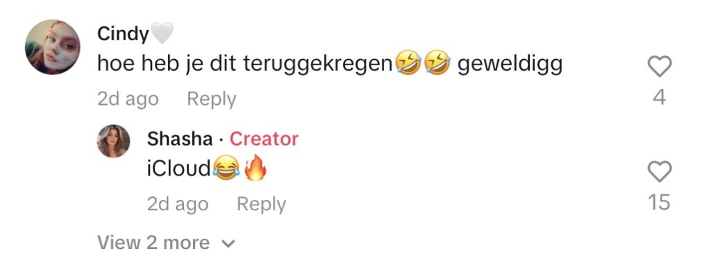 Social media comment on the post of A woman was shocked after monkeys at a Dutch zoo stole her phone and recorded selfies. She recovered it covered in mud and later found the cheeky footage on iCloud.