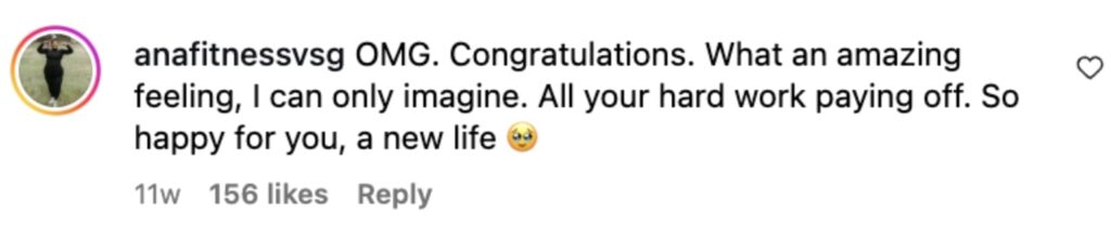 Social media comment on the post of After losing 200lbs, Leah Mancuso spent $50k on skin removal surgery to match her transformation. Her emotional post-op reaction has inspired millions online.