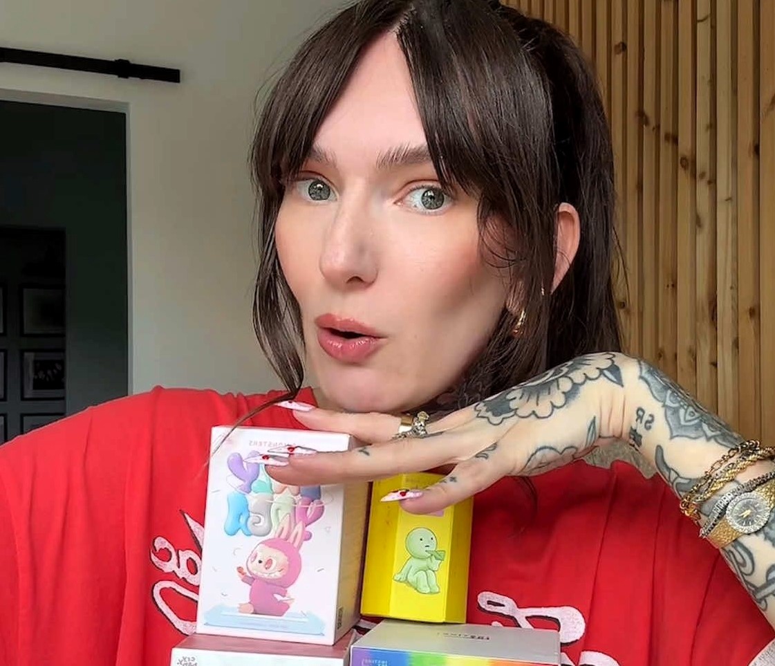 Woman goes viral after revealing Labubu leg tattoo inspired by her £3,000 collectables obsession, saying it brings her joy despite mixed reactions from online critics.