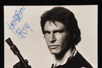 A 2,500-piece autograph collection featuring stars from Chaplin to Ford is selling for £85,000, showcasing Eric Booth’s lifetime passion for Hollywood memorabilia.
