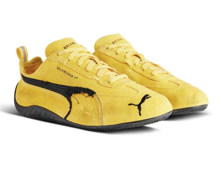 Balenciaga faces backlash for selling distressed Puma Speedcat trainers for £520, nearly ten times the price of the originals, sparking outrage over fashion excess.
