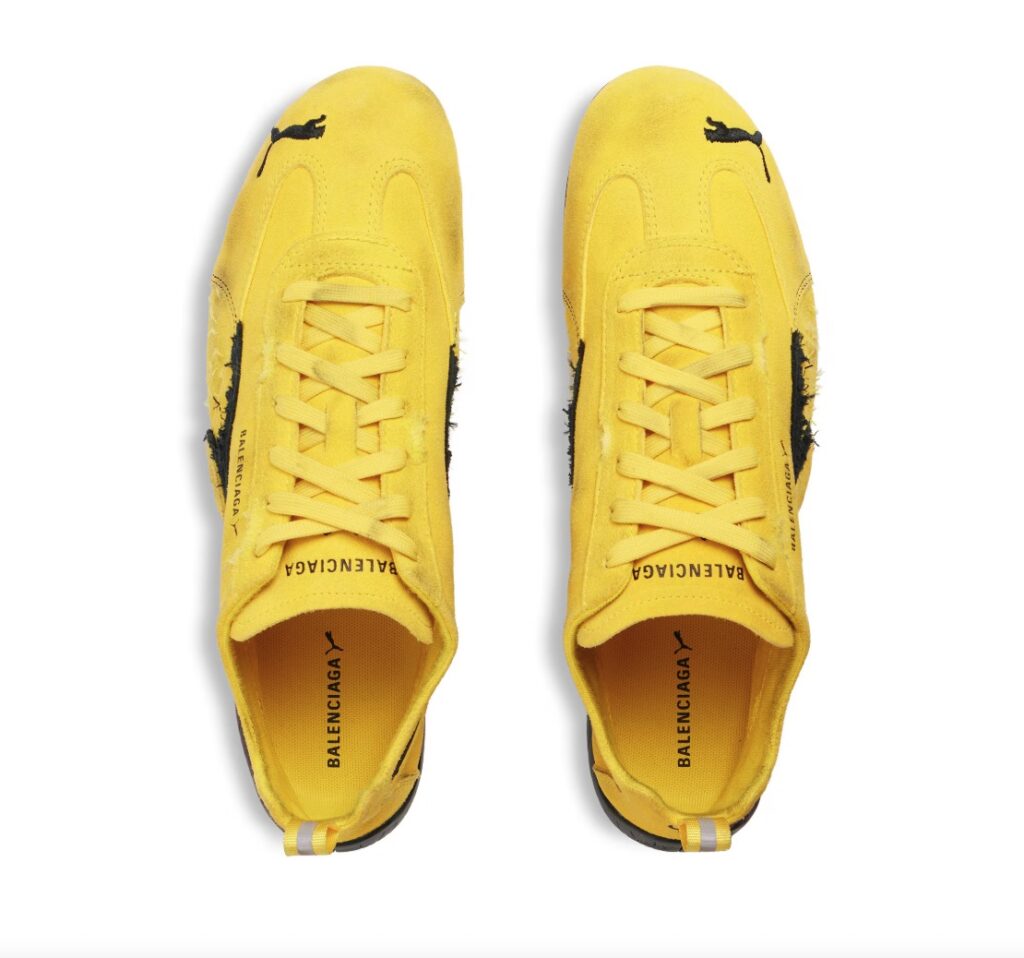 Balenciaga faces backlash for selling distressed Puma Speedcat trainers for £520, nearly ten times the price of the originals, sparking outrage over fashion excess.
