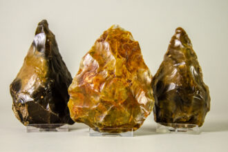 A rare 68-piece Stone Age flint tool collection found by David Blake is set to auction for £10,000. Made by Homo heidelbergensis, the 400,000-year-old tools were found in Kent.
