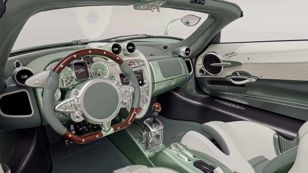 The £2.5m Pagani Huayra Codalunga Speedster hits 217mph with V12 power, mint green styling, and ultra-rare exclusivity as only 10 handcrafted models will be built.