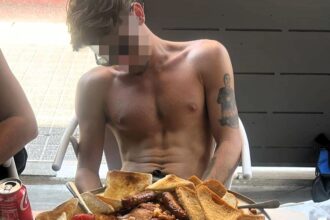Brit Jak Aitcheson failed the Benidorm belly buster breakfast challenge and was mocked for barely touching the 2,760-calorie feast - claiming he nodded off mid-meal.