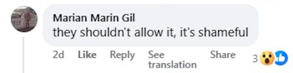 Social media comment on the post of Brit tourist stunned as holidaymakers claim Benidorm beach spots at 6.30am with towels, chairs and brollies, sparking outrage and calls for fines over early beach hogging.