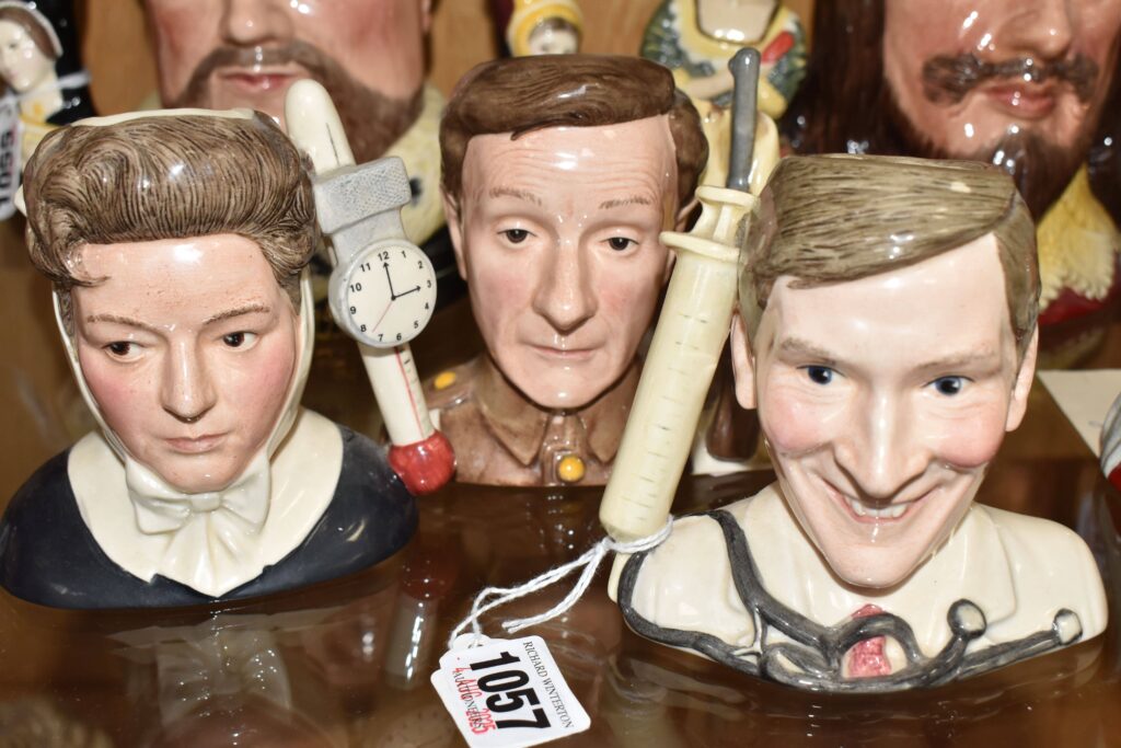 Over 300 rare character and Toby jugs collected over 25 years are up for auction in Lichfield, showcasing royalty, legends, and entertainers from across the centuries.