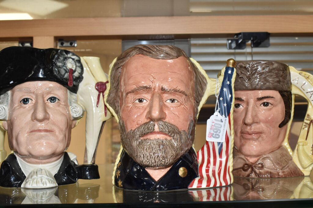 Over 300 rare character and Toby jugs collected over 25 years are up for auction in Lichfield, showcasing royalty, legends, and entertainers from across the centuries.