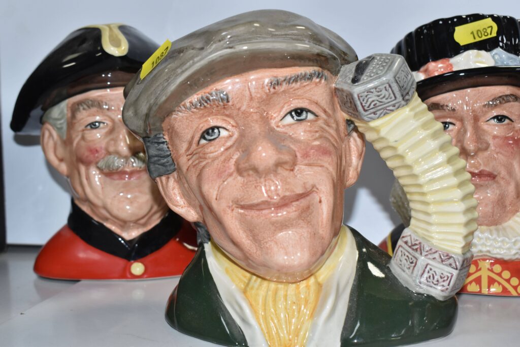 Over 300 rare character and Toby jugs collected over 25 years are up for auction in Lichfield, showcasing royalty, legends, and entertainers from across the centuries.