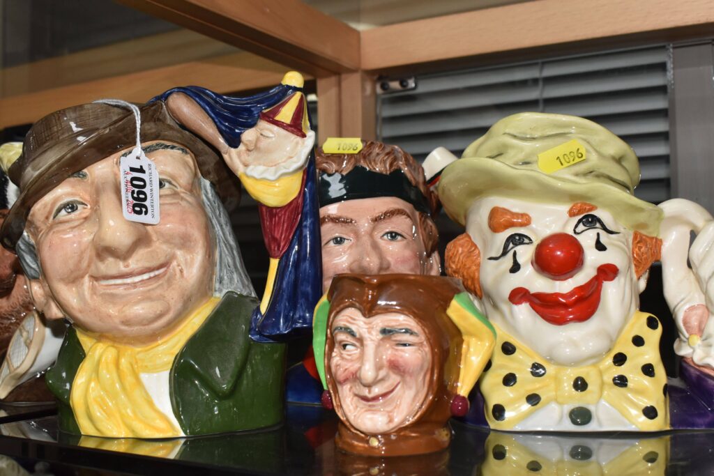 Over 300 rare character and Toby jugs collected over 25 years are up for auction in Lichfield, showcasing royalty, legends, and entertainers from across the centuries.