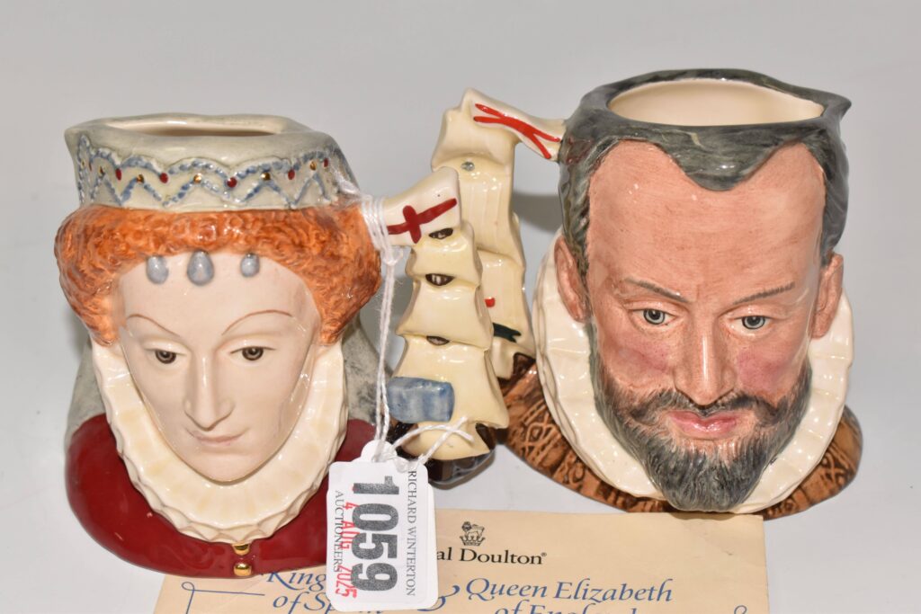 Over 300 rare character and Toby jugs collected over 25 years are up for auction in Lichfield, showcasing royalty, legends, and entertainers from across the centuries.