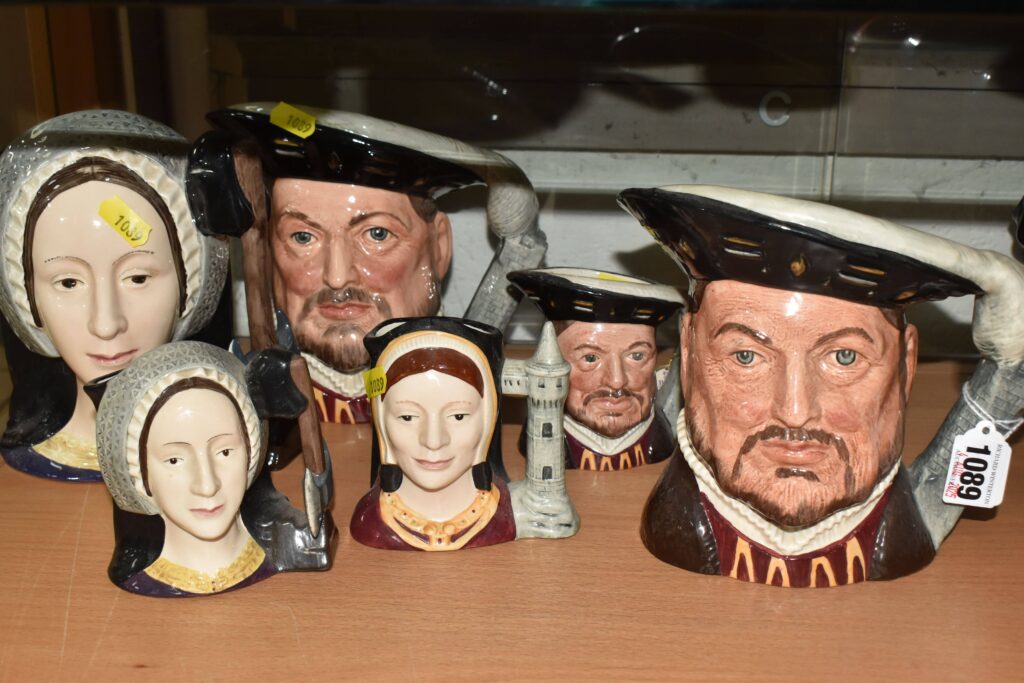 Over 300 rare character and Toby jugs collected over 25 years are up for auction in Lichfield, showcasing royalty, legends, and entertainers from across the centuries.