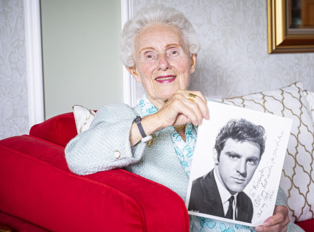 A 92-year-old care home resident reveals she typed the script for Dr No, helped launch Fred Perry’s fashion line and once served tea to stars like Sean Connery and Elizabeth Taylor.
