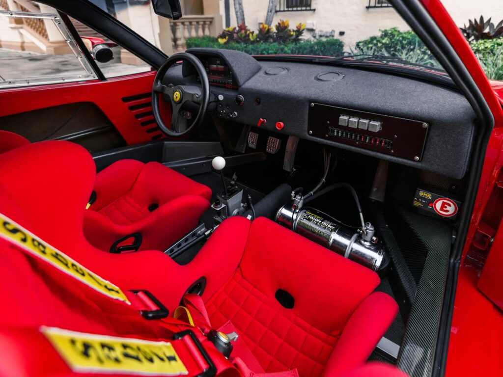 A rare Ferrari F40 LM, one of only 19 ever made and the most powerful of its kind, is hitting the auction block in Monterey with a £7m price tag and 229 mph top speed.