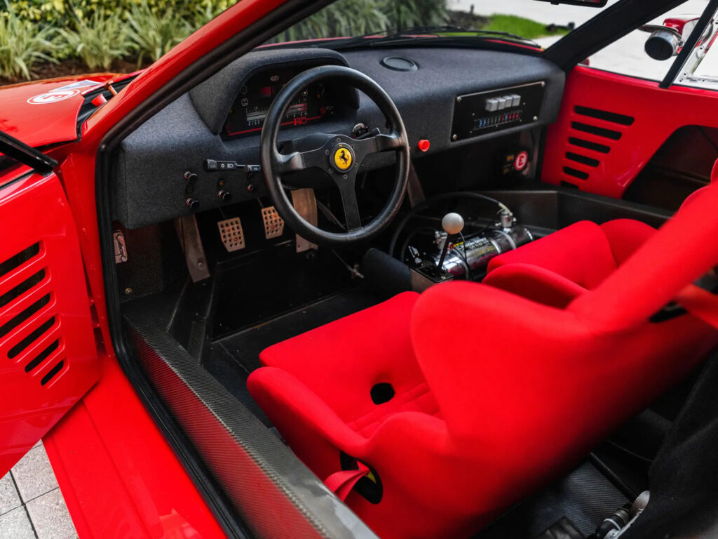 A rare Ferrari F40 LM, one of only 19 ever made and the most powerful of its kind, is hitting the auction block in Monterey with a £7m price tag and 229 mph top speed.