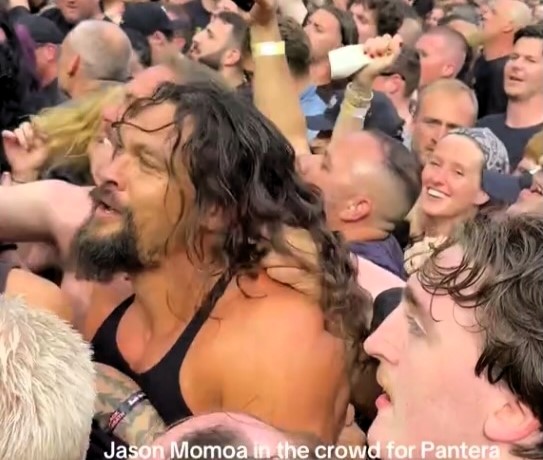 Jason Momoa joins moshpit with son at Ozzy Osbourne’s final Black Sabbath show, thrilling fans at Birmingham’s Villa Park and going viral for his heavy metal passion.