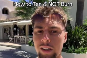 Love Island’s Frankie Davey slammed for telling fans to ditch suncream and use coconut oil, sparking backlash over dangerous tanning advice during extreme UV conditions.